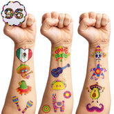Cinco De Mayo Temporary Tattoos Fiesta Tattoos for Kids Cinco De Mayo Party Decorations Taco Mexican Tattoos Stickers for Fiesta Party Supplies Favors
